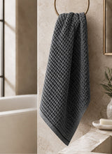 Miel Waffle Towel — Ash Slate - Calinea