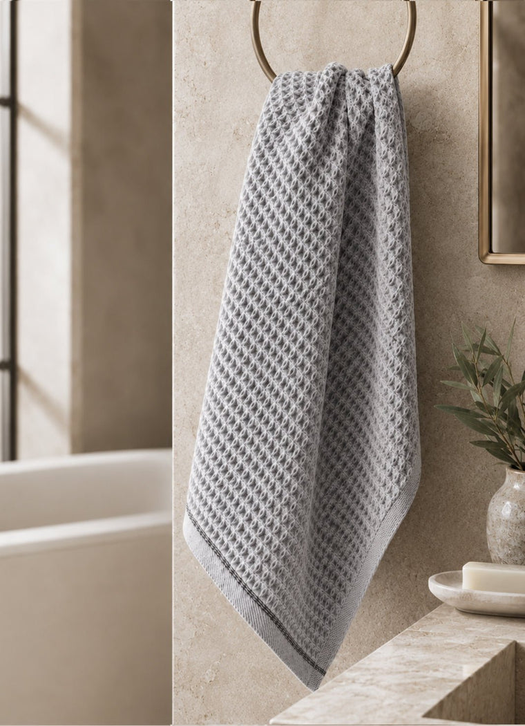 Miel Waffle Towel — Moonstone
