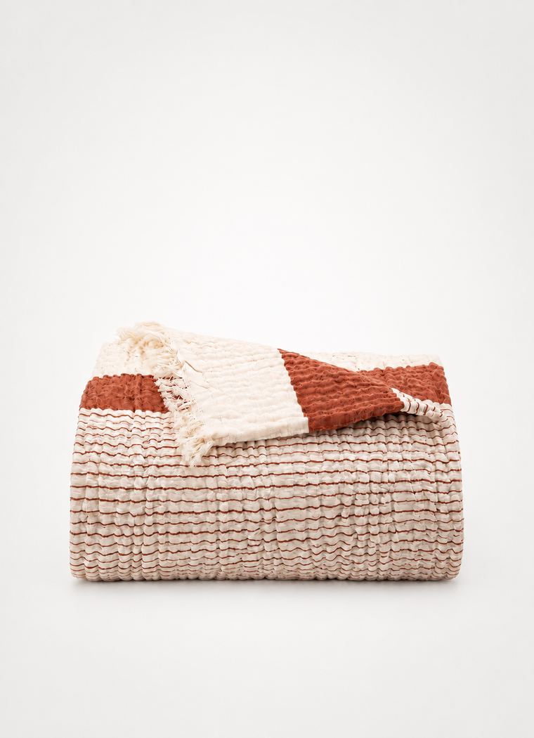 Aurea Muslin Coverlet — Clay