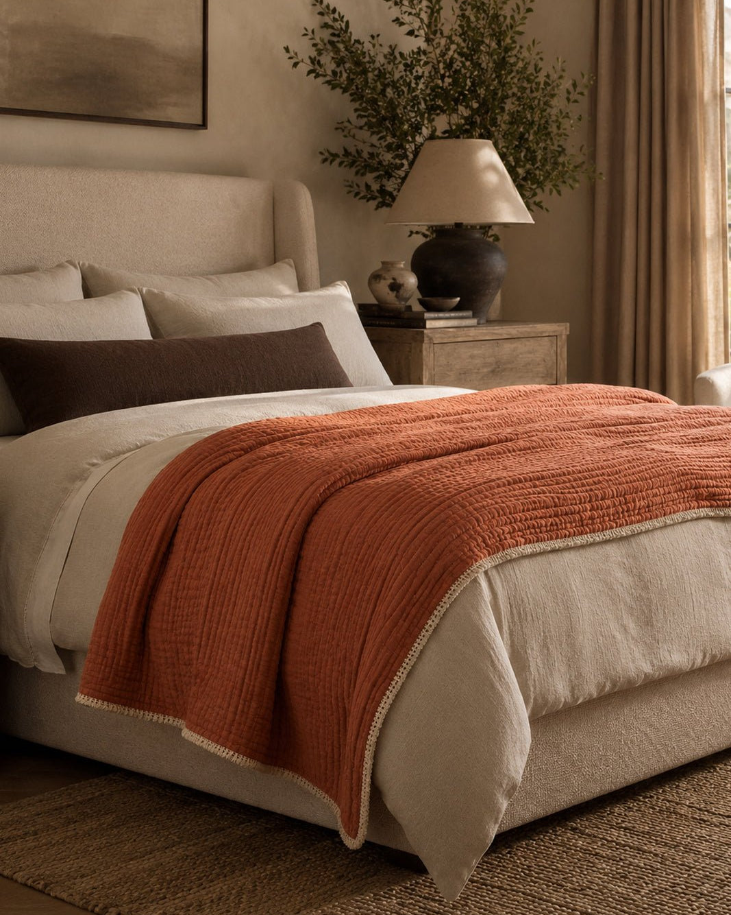 The AirWeave Muslin Coverlet — Terra - Calinea
