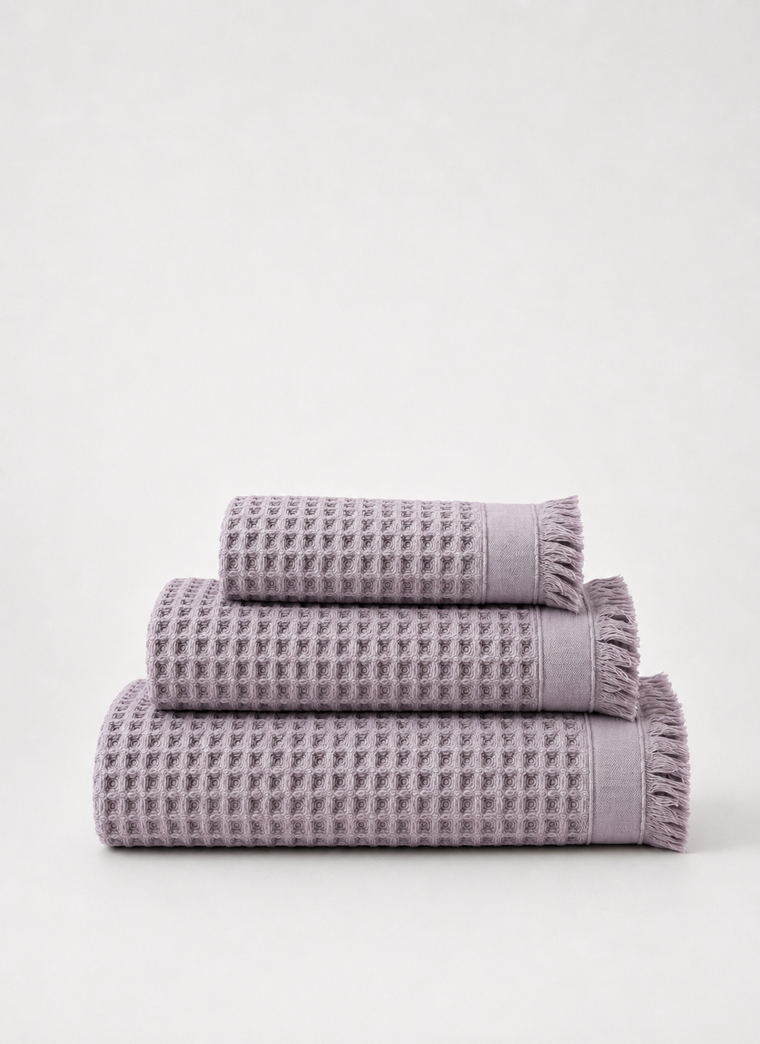 Cloud Waffle Towel — Mauve Mist