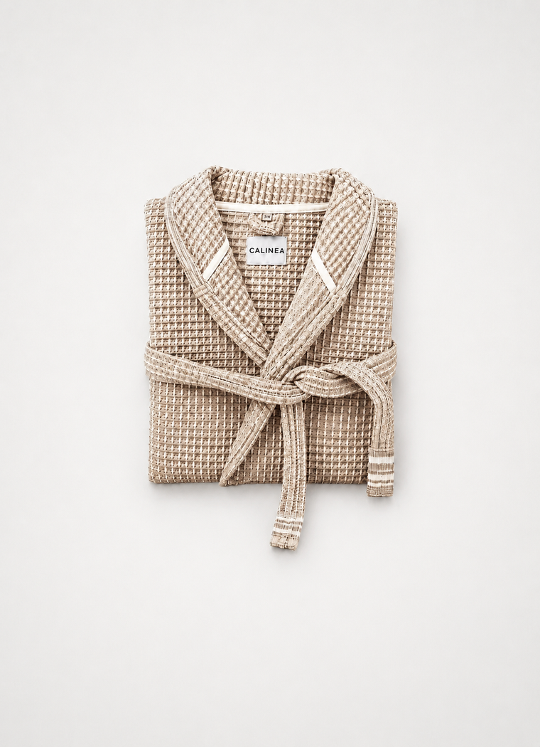 Cloud Waffle Bathrobe — Oat Drift