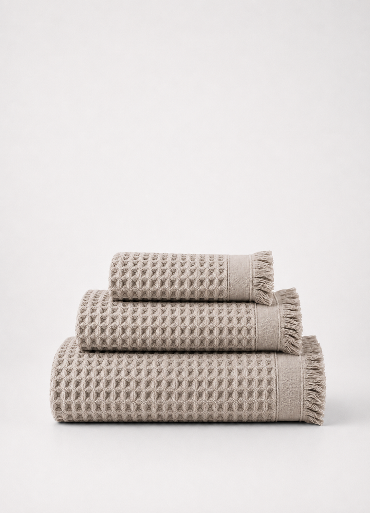 Cloud Waffle Towel — Oat Stone