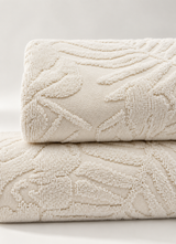 Laurier Botanical Towel — Cloud White