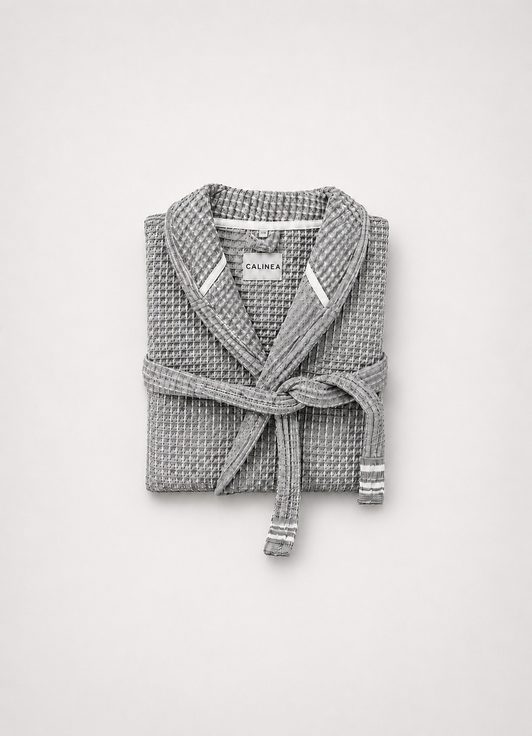 Cloud Waffle Bathrobe — Mineral Mist