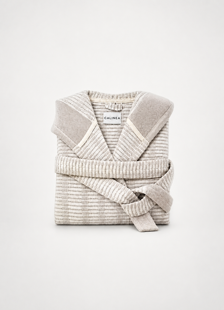 Cote Jacquard Bathrobe — Salt & Sand