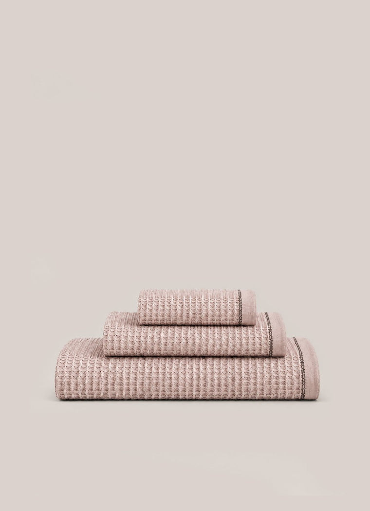 Miel Waffle Towel — Dusty Rose