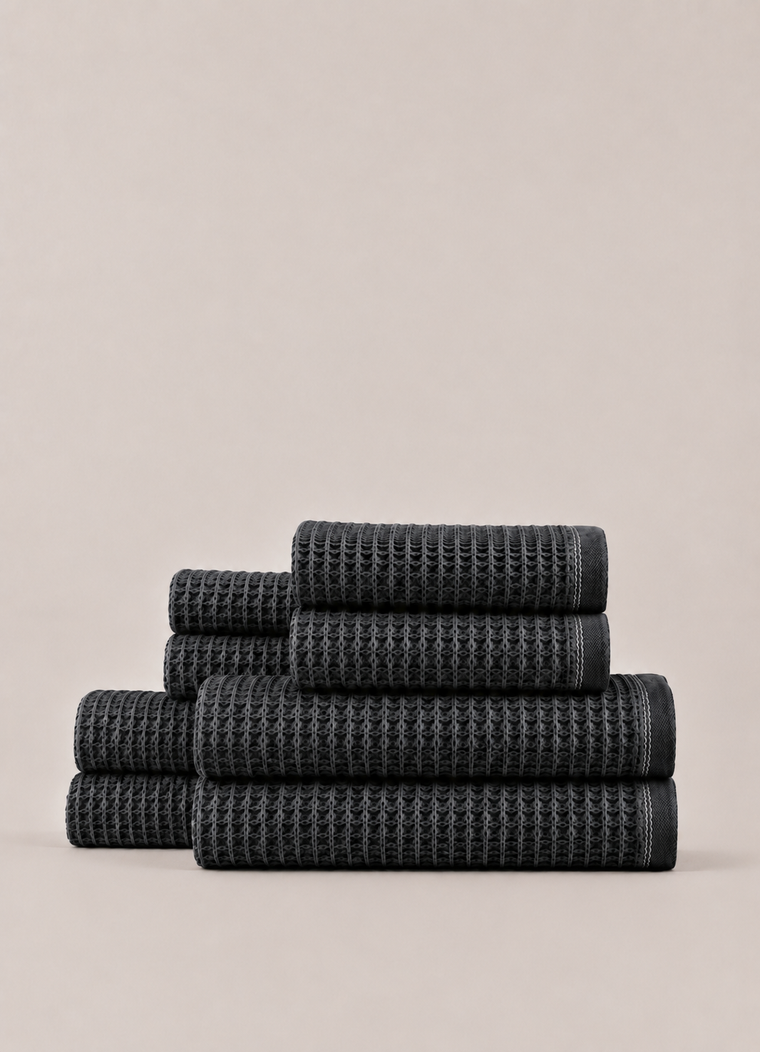 Miel Waffle Bath Bundle — Ash Slate