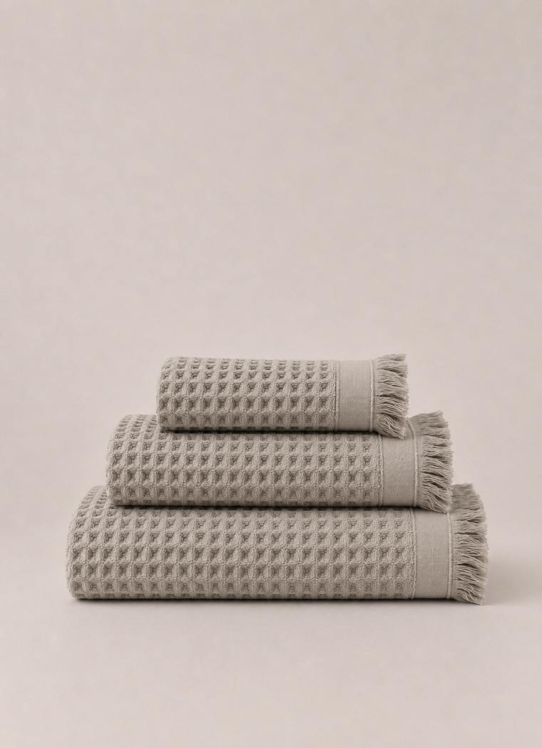 Cloud Waffle Towel — Oat Stone