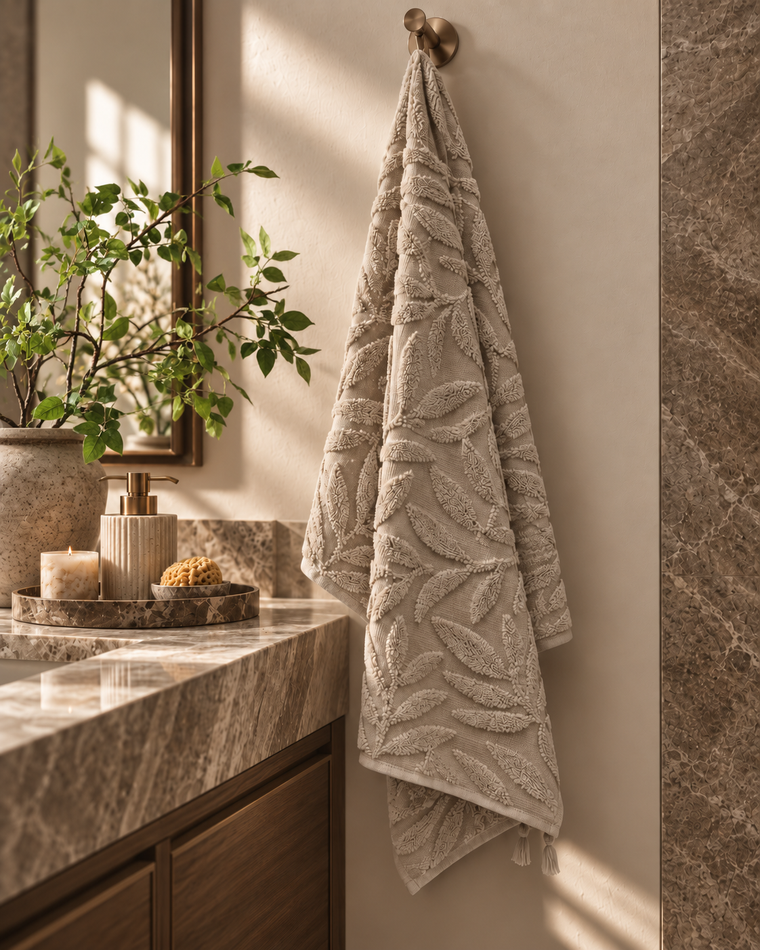 Flourish Turkish Towel — Mineral Taupe