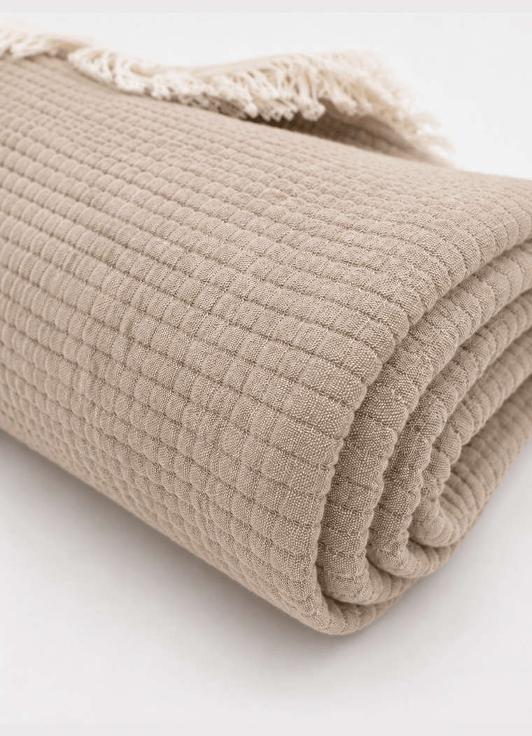 AirWeave Quilted Muslin Coverlet — Dune