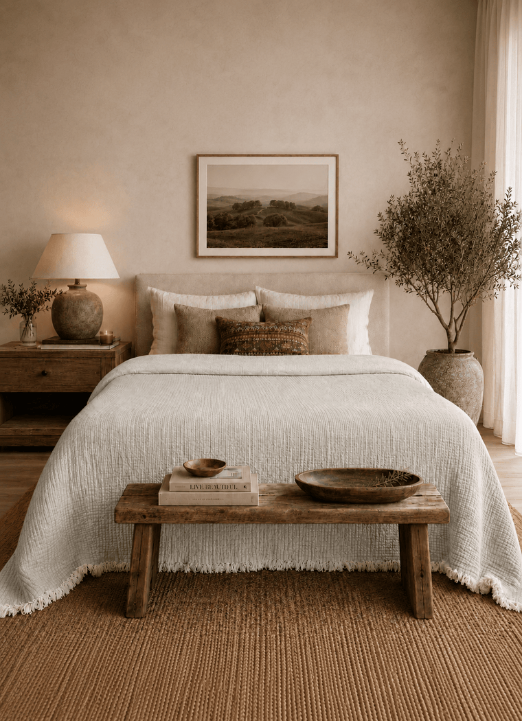 AirWeave Quilted Muslin Coverlet — Olive