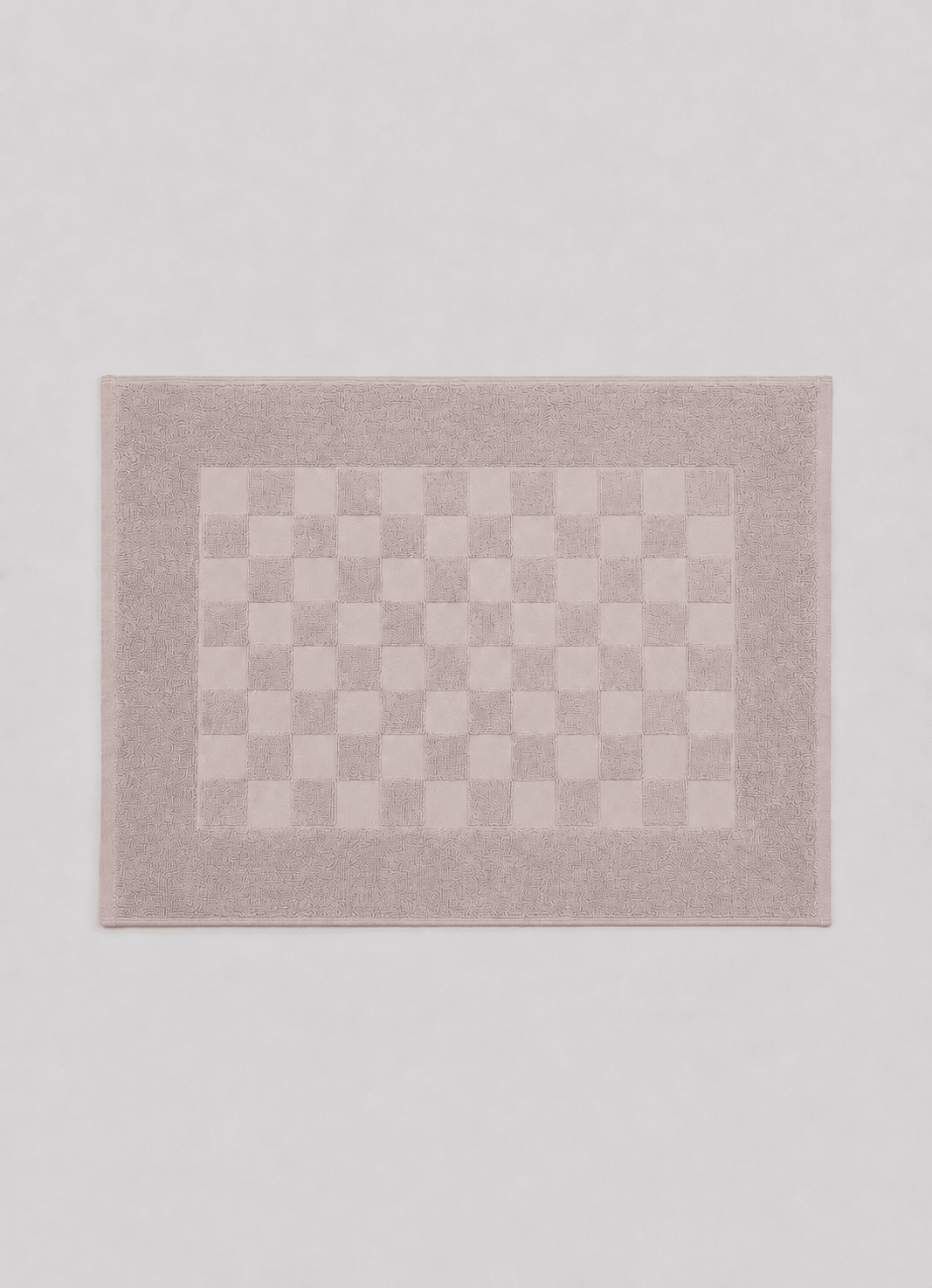 Marlow Check bath mat in Blush Stone — hero shot of tonal check Turkish cotton