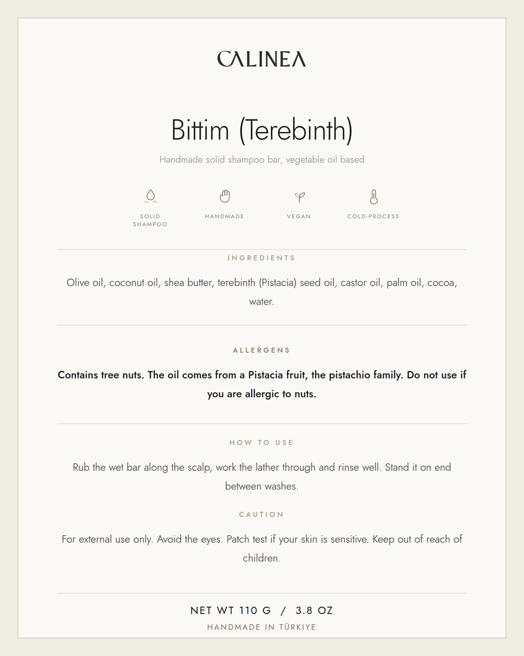 Bittim (Terebinth) — Botanical Shampoo Bar