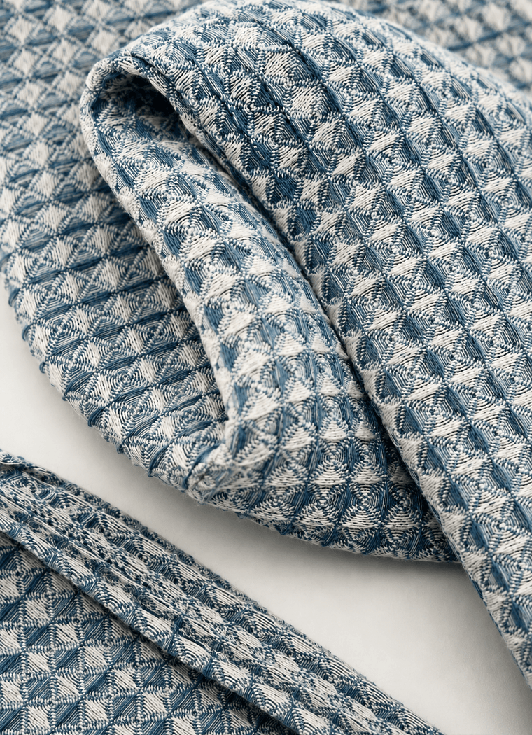 Cloud Waffle Bathrobe — Pacific Mist