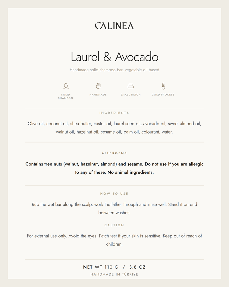 Laurel & Avocado Oil — Botanical Shampoo Bar