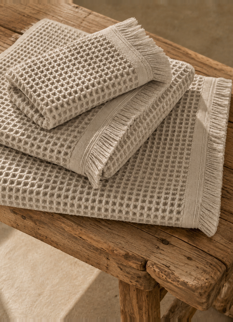 Cloud Waffle Towel — Dune Mist