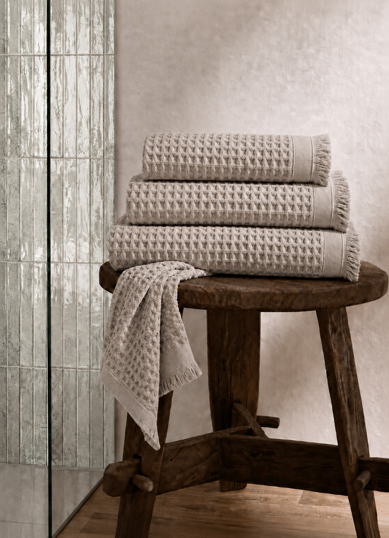 Cloud Waffle Towel — Oat Stone