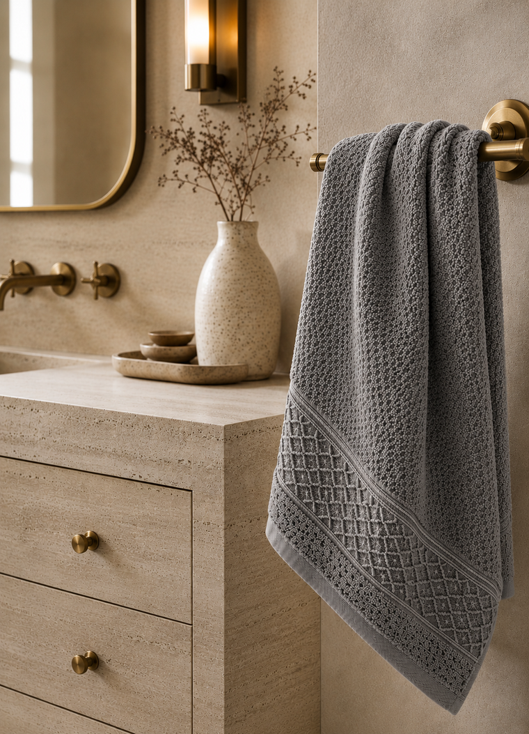Maris Plush Turkish Towel — Silver Stone