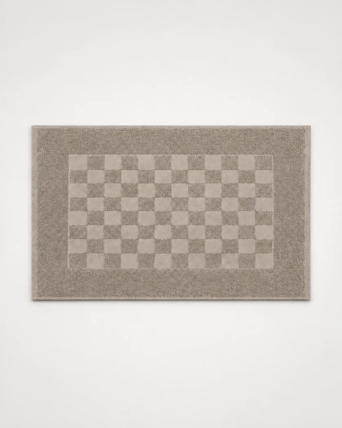 Marlow Check Bath Mat in Weathered Taupe