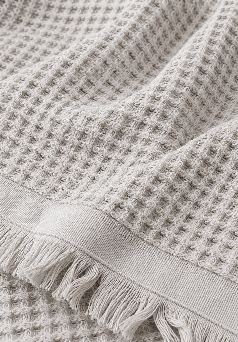 Cloud Waffle Towel — Silver Mist