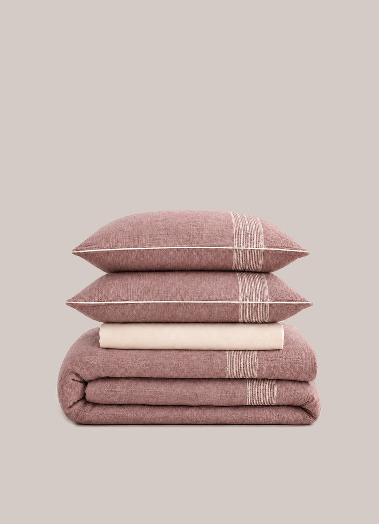 Summerlight Muslin Bedding Set — Antique Blush