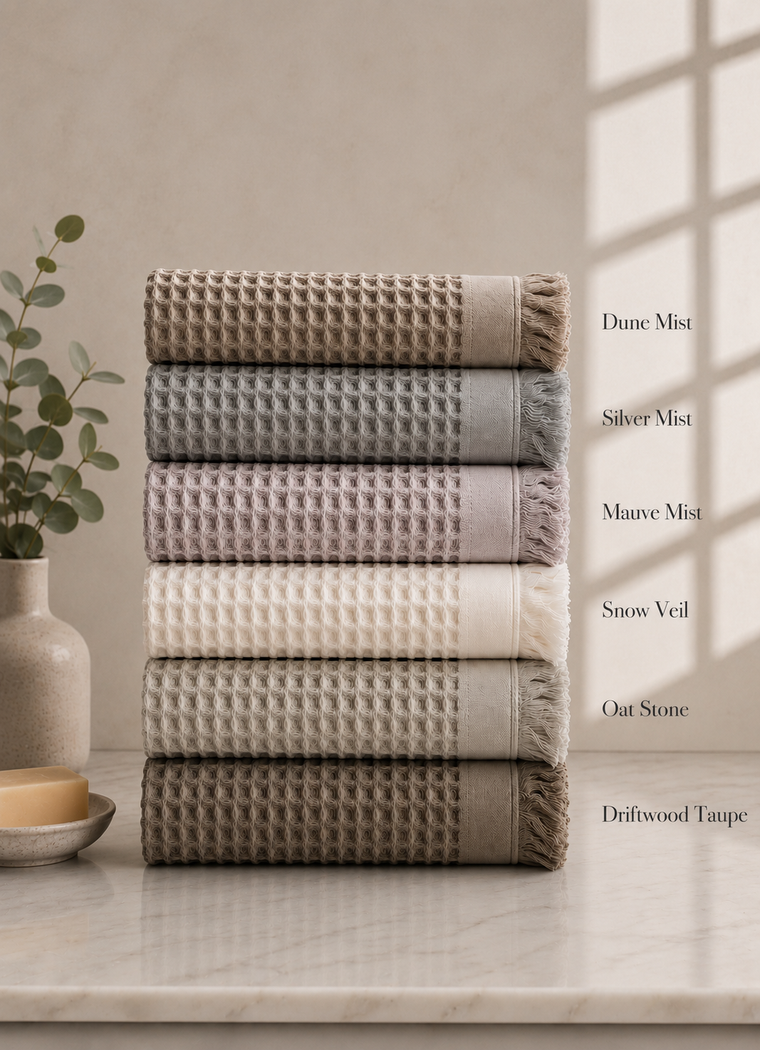 Cloud Waffle Towel — Mauve Mist