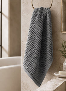 Miel Waffle Towel — Mineral Grey - Calinea