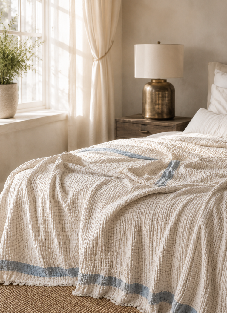 Aurea Muslin Coverlet — Sky