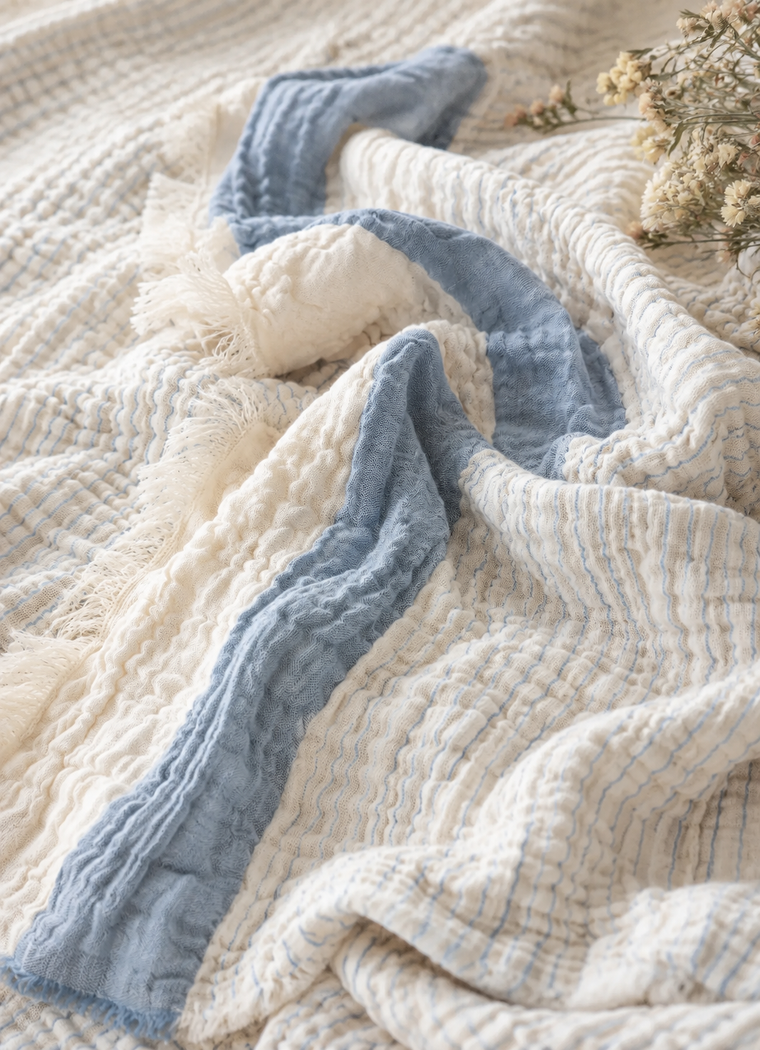 Aurea Muslin Coverlet — Sky