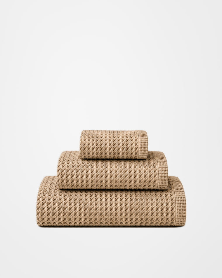 Cove Waffle Towel — Linen Sand