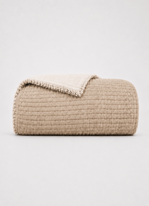 The AirWeave Muslin Coverlet — Dune