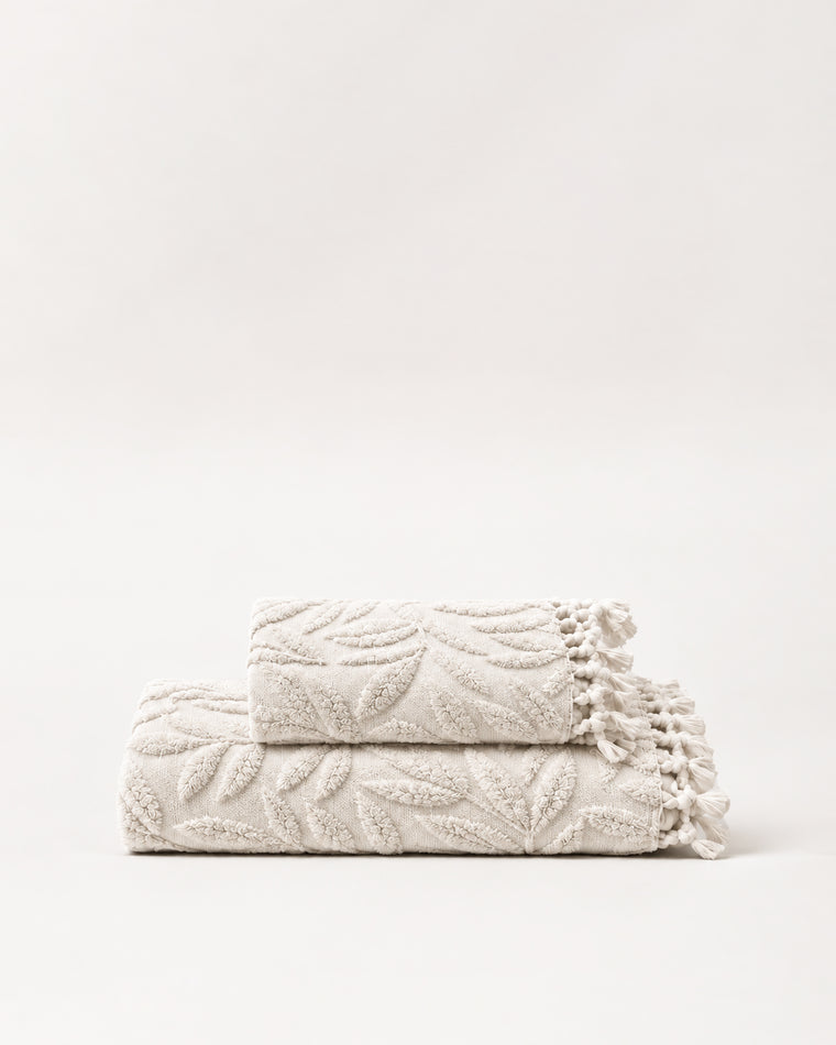 Flourish Turkish Towel — Cloud White