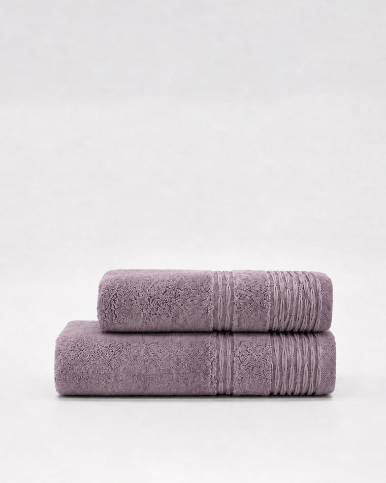 Interlace Plush Towel — Mauve