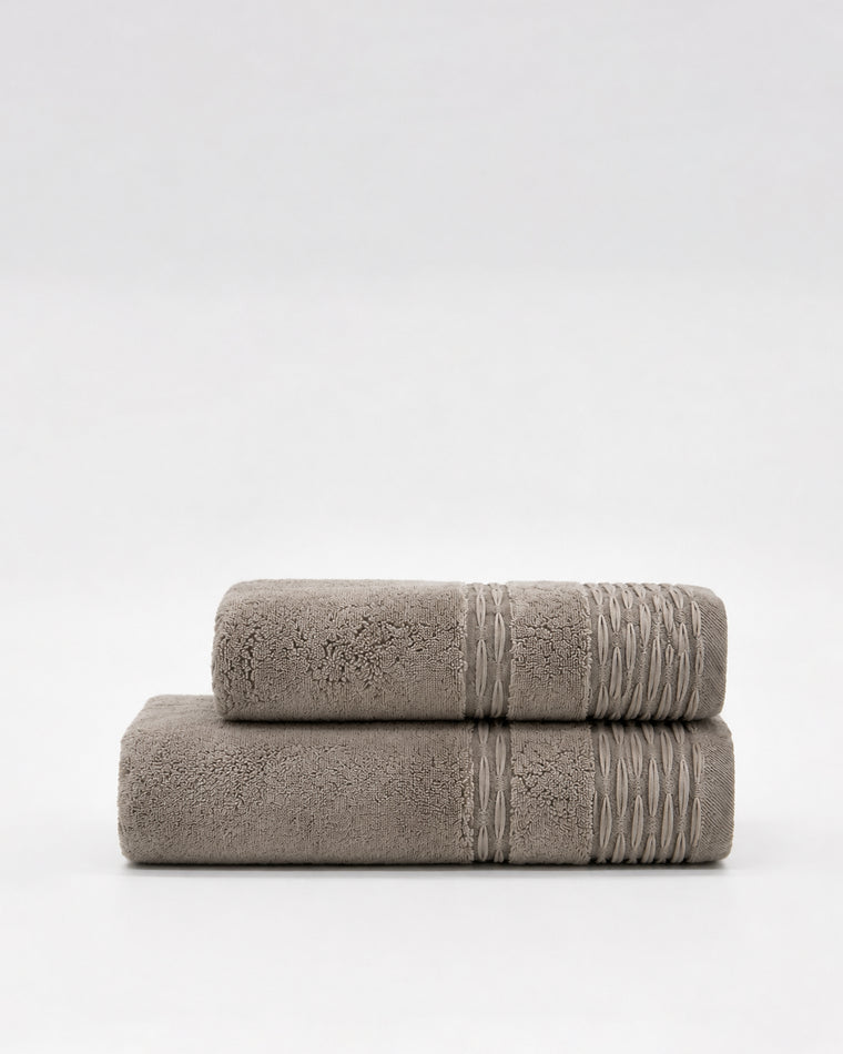 Interlace Plush Towel — Mineral Taupe