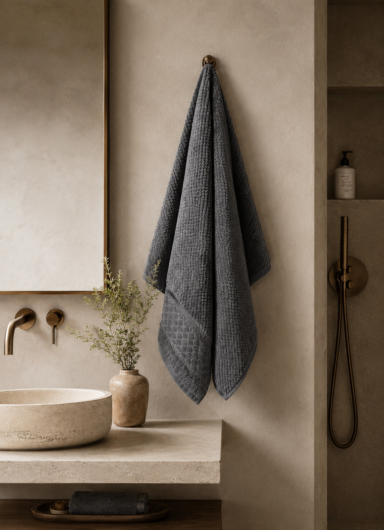 Maris Plush Turkish Towel — Harbour Slate