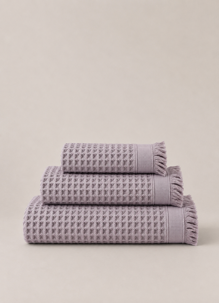 Cloud Waffle Towel — Mauve Mist