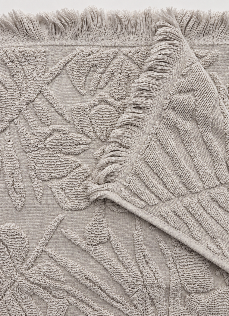 Laurier Botanical Towel — Oat Taupe