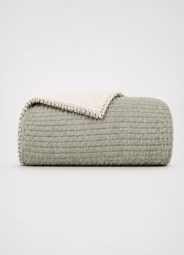 The AirWeave Muslin Coverlet — Olive