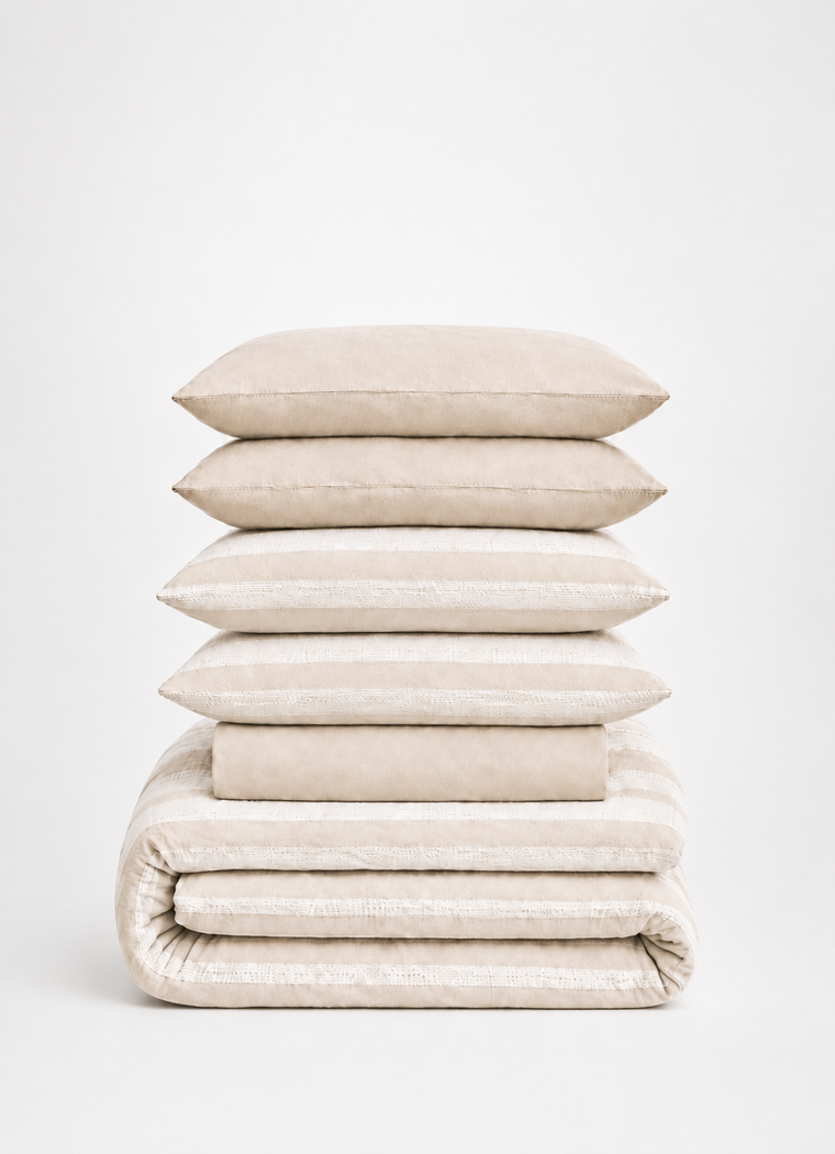 Linen Blend Bedding Set — Pale Dune