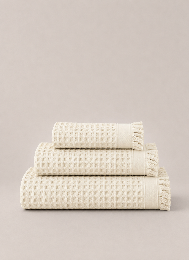 Cloud Waffle Towel — Snow Veil