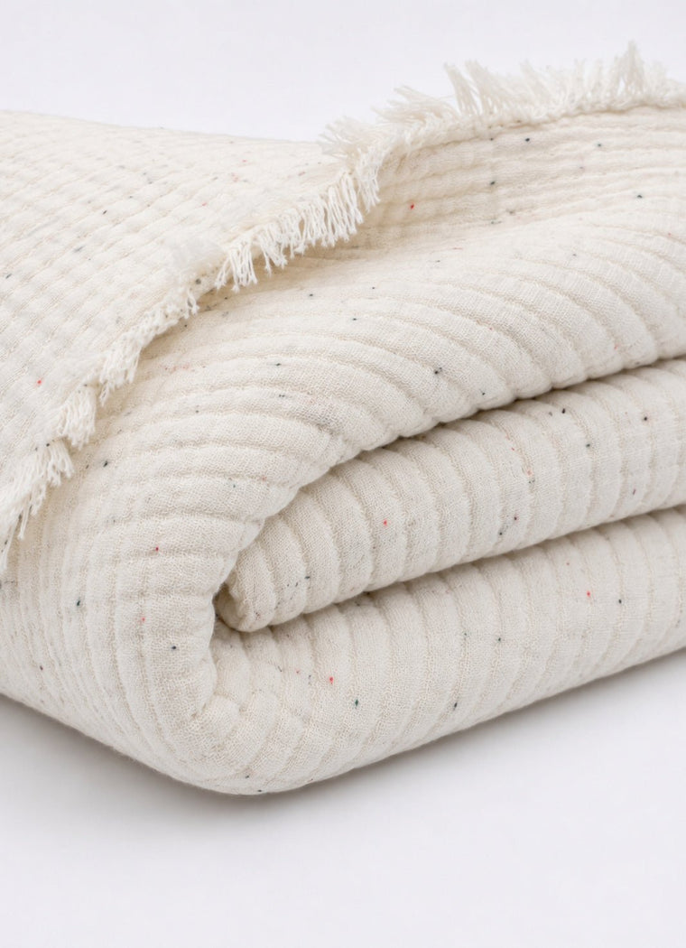 AirWeave Quilted Muslin Coverlet — Shell