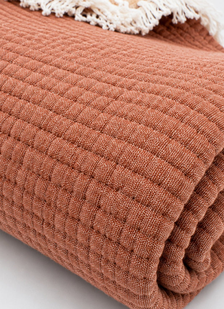 AirWeave Quilted Muslin Coverlet — Terra