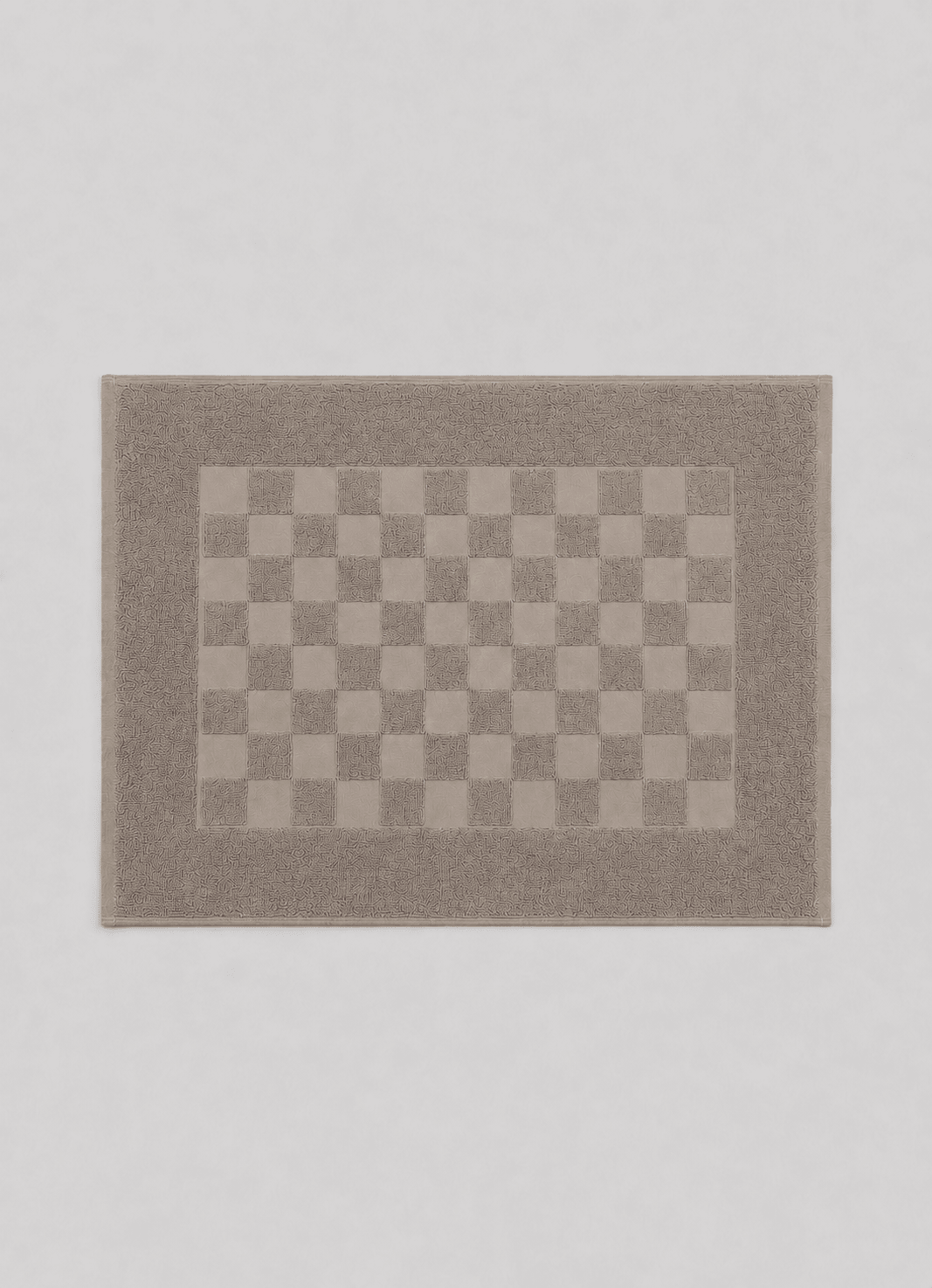 Marlow Check bath mat in Smoke — hero shot of tonal checker Turkish cotton