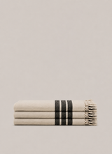 Turkish Linen Bath Sheet — Black Stripe