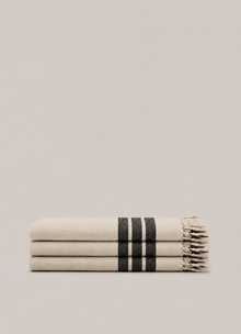 Turkish Linen Bath Sheet — Black Stripe
