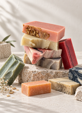 Calinea Botanical Soap Set — handmade cold-process soap bars from Türkiye arranged together, available in sets of 4, 8 or 12