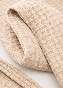 Cloud Waffle Bathrobe — Oat Drift - Calinea