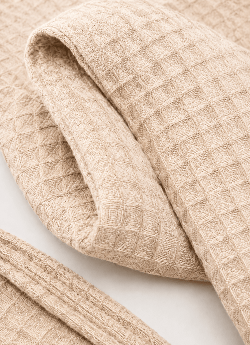 Cloud Waffle Bathrobe — Oat Drift