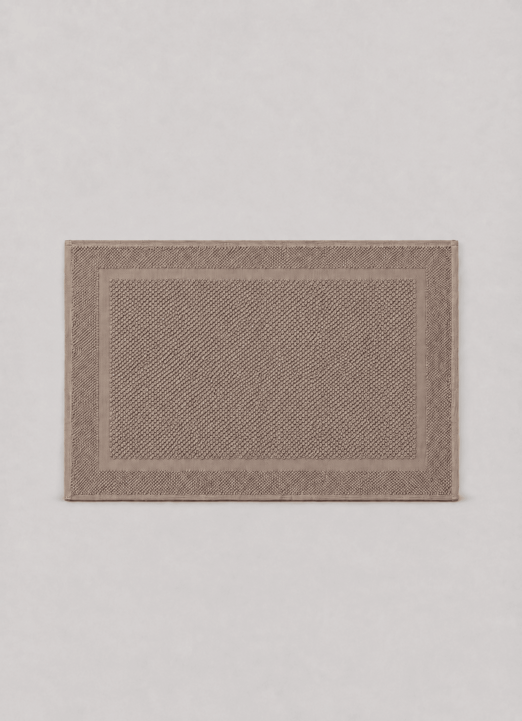 Haven bath mat in Dune Taupe — hero shot of richly woven Turkish cotton